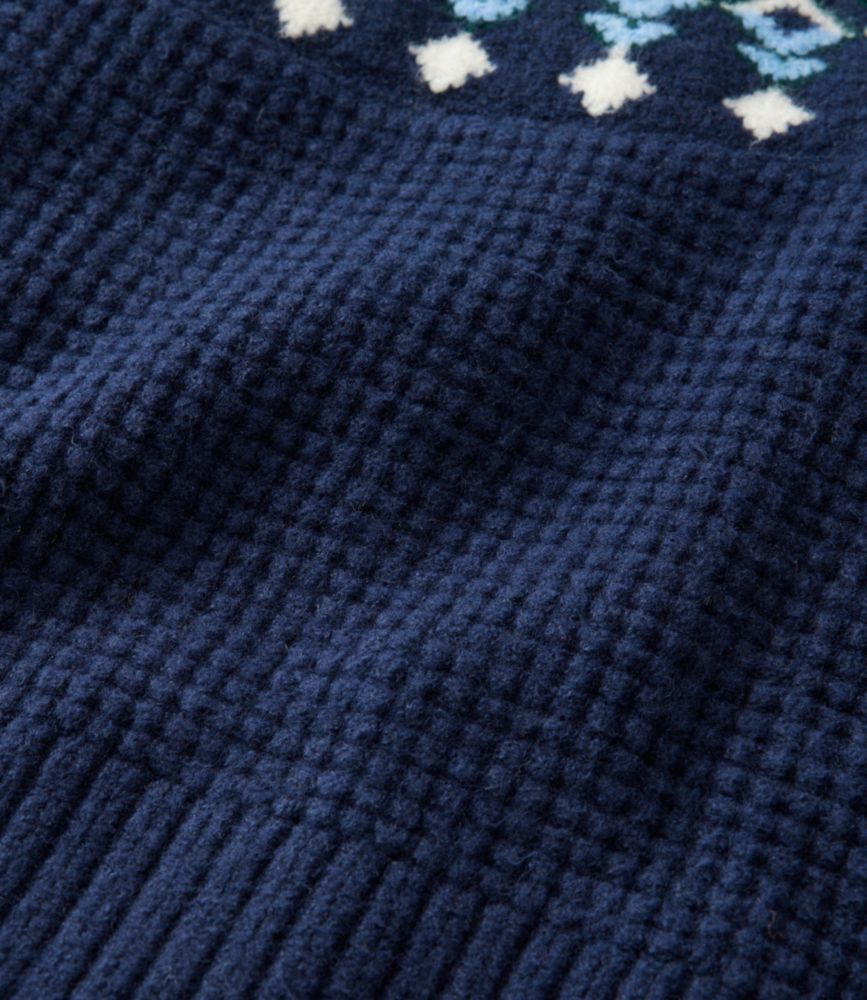 Women's SuperSoft Waffle Sweater, Turtleneck Fair Isle, Classic Navy/Mariner Blue Fair Isle, small image number 6