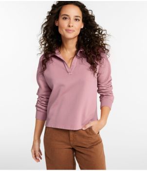 Women's Sunwashed Sweats, Splitneck Polo, New