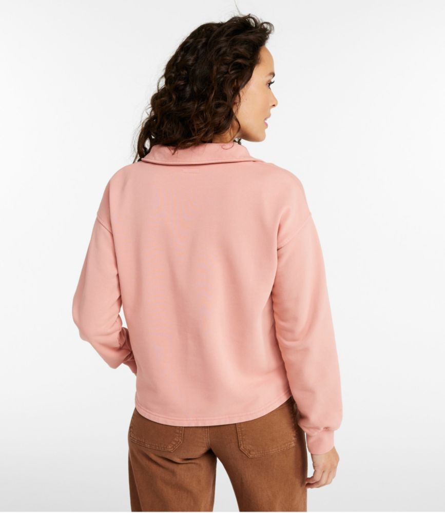 Women's Sunwashed Sweats Splitneck Polo, Adobe Rose, small image number 3