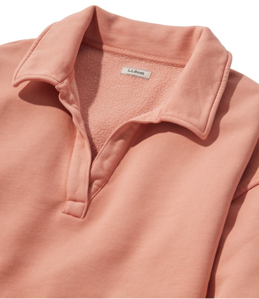 Women's Sunwashed Sweats, Splitneck Polo, Adobe Rose, small image number 4