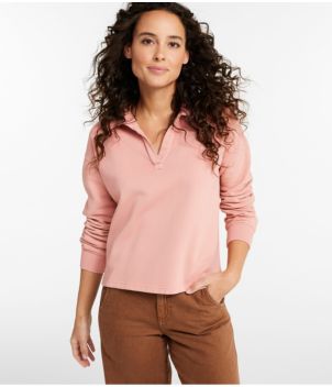 Women's Sunwashed Sweats Splitneck Polo, New