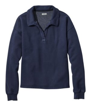 Women's Sunwashed Sweats, Splitneck Polo, New