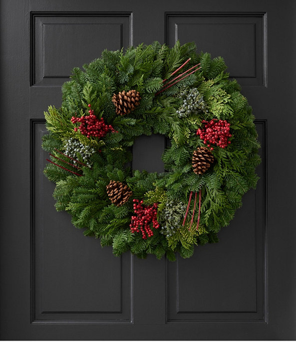 Woodland Canella Berry Wreath 24", One Color, large image number 0