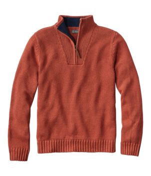 Men's Signature Organic Cotton Sweater, Quarter-Zip, New