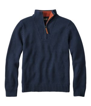 Men's Signature Organic Cotton Sweater, Quarter-Zip, New