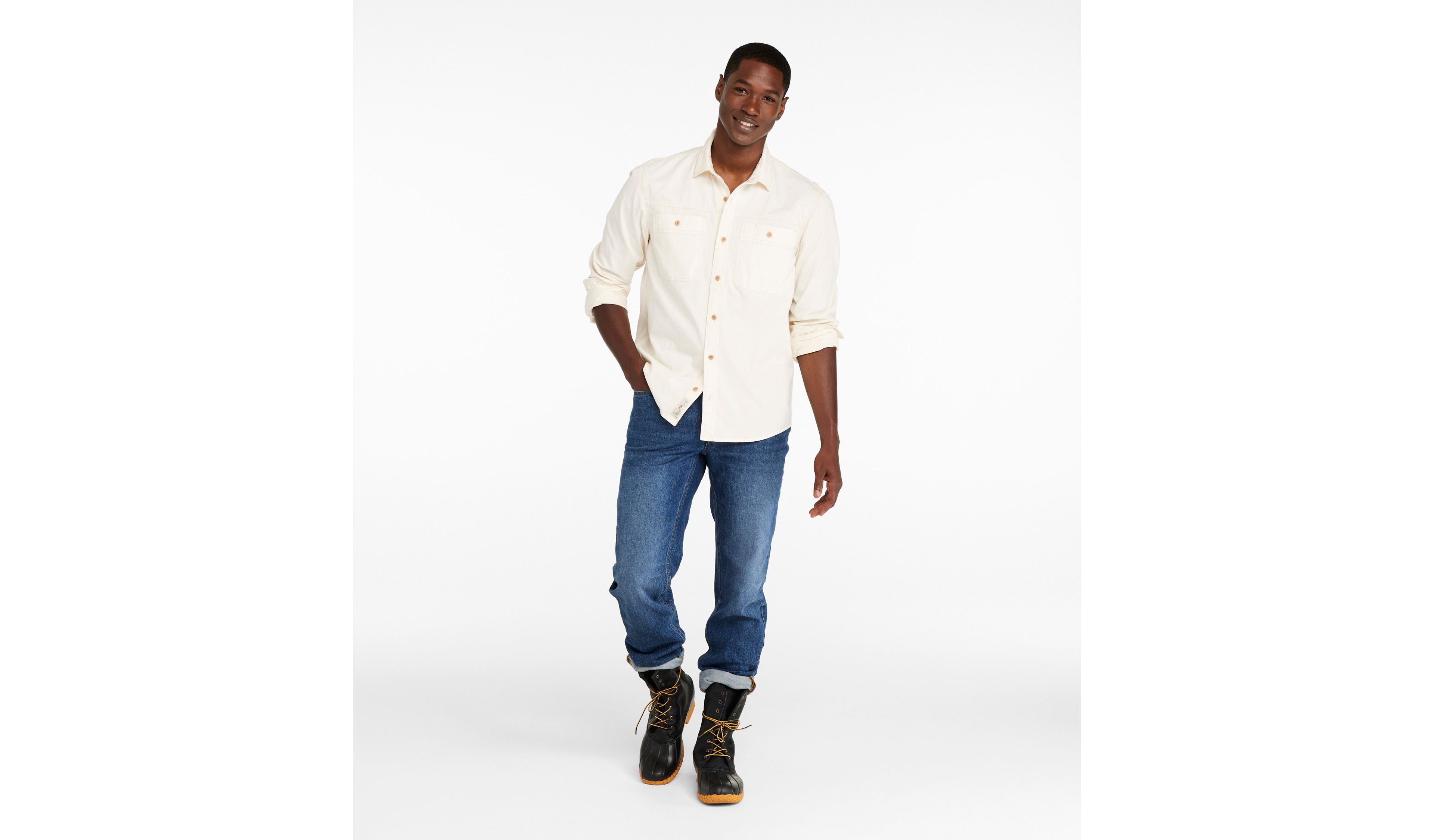Men's Signature Washed Field Shirt, Slim Fit, Long-Sleeve