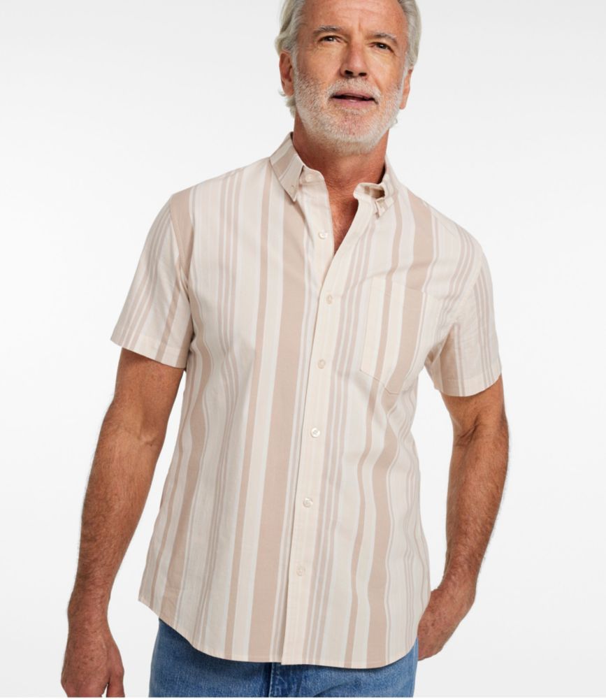 Men's Signature Stretch Poplin Shirt, Short-Sleeve, Slim Fit, Faded Orange, small image number 2