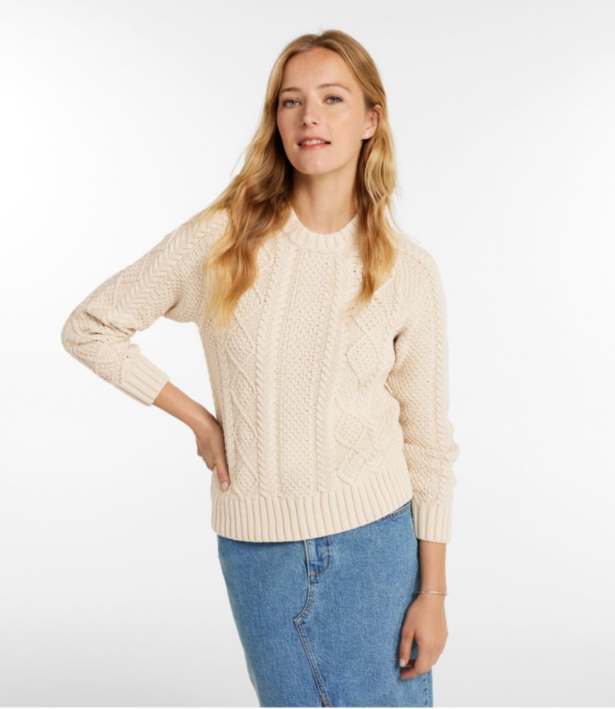 Women's Signature Cotton Fisherman Sweater, Crewneck