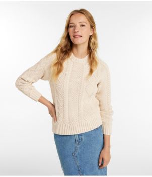 Women's Signature Cotton Fisherman Sweater, Crewneck
