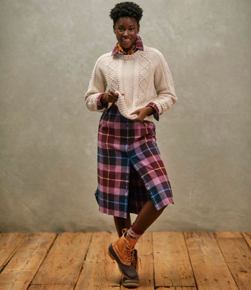 Women's Signature Cotton Fisherman Sweater, Crewneck, Beige, small image number 7