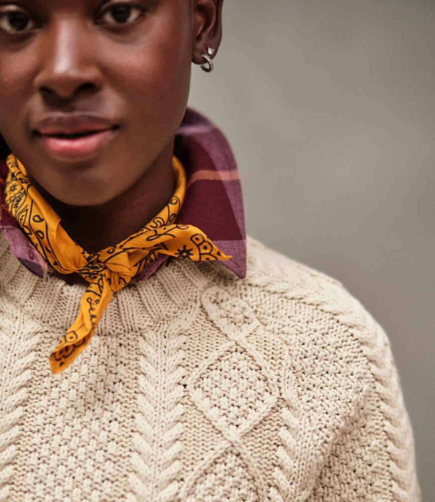 Women's Signature Cotton Fisherman Sweater, Crewneck