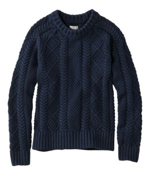 Women's Signature Cotton Fisherman Sweater, Crewneck