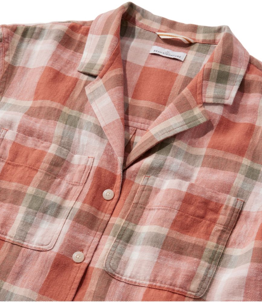 Women's Signature Hemp/Cotton Camp Shirt, Short-Sleeve, Iron Blue Check, small image number 4