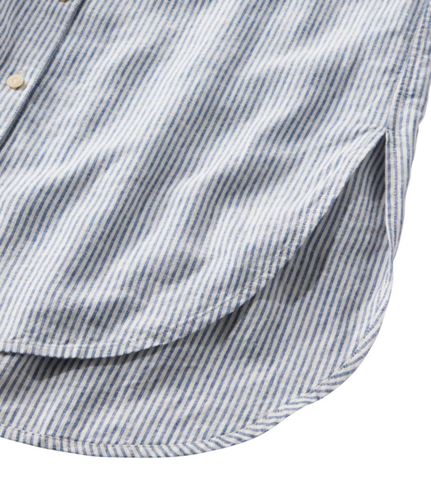 Women's Signature Linen-Blend Button-Front Shirt, Sleeveless, Indigo Ink, small image number 5