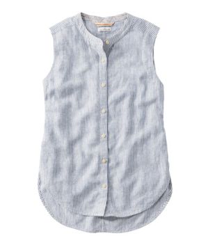 Women's Signature Linen-Blend Button-Front Shirt, Sleeveless, New