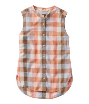 Women's Signature Linen-Blend Button-Front Shirt, Sleeveless, New