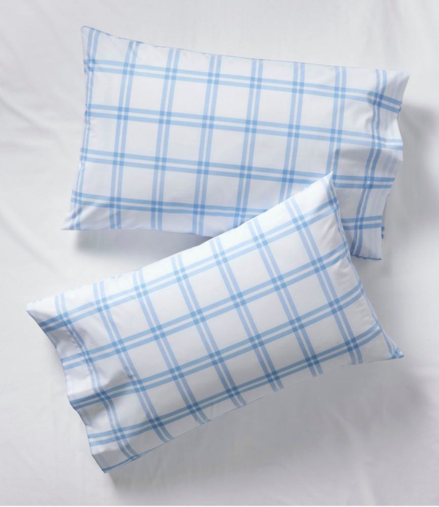 280-Thread-Count Pima Percale Sheet Collection, Windowpane, White/Lake, small image number 3