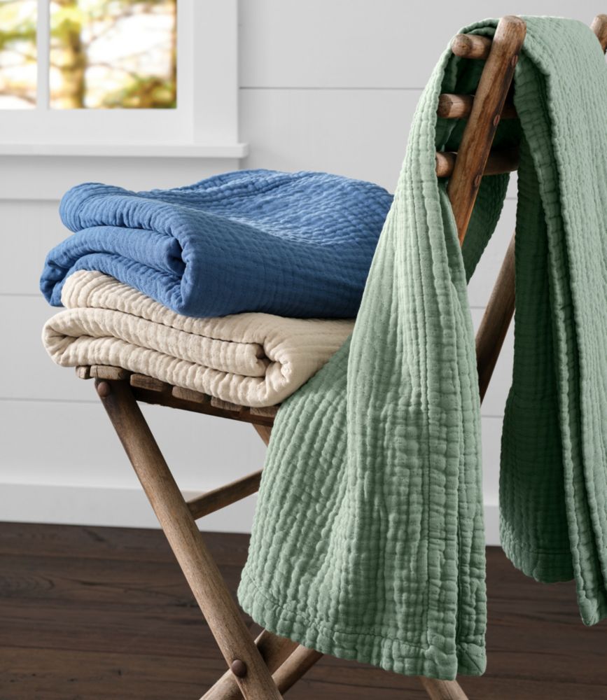 Lightweight Cotton Gauze Throw, Faded Sage, small image number 4