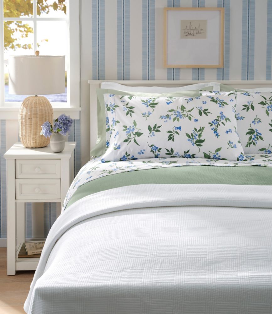 Jess Franks Blueberry Print Percale Sheet Set Collection, White, small image number 2