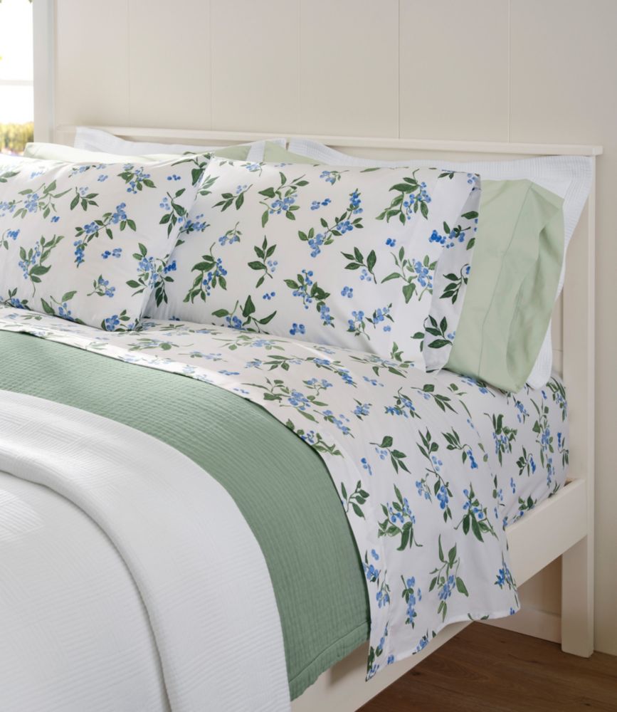 Jess Franks Blueberry Print Percale Sheet Set Collection, White, small image number 5