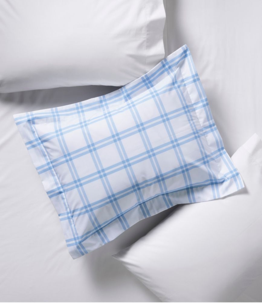 280-Thread-Count Pima Cotton Percale Comforter Cover Collection, Windowpane, White/Lake, small image number 4