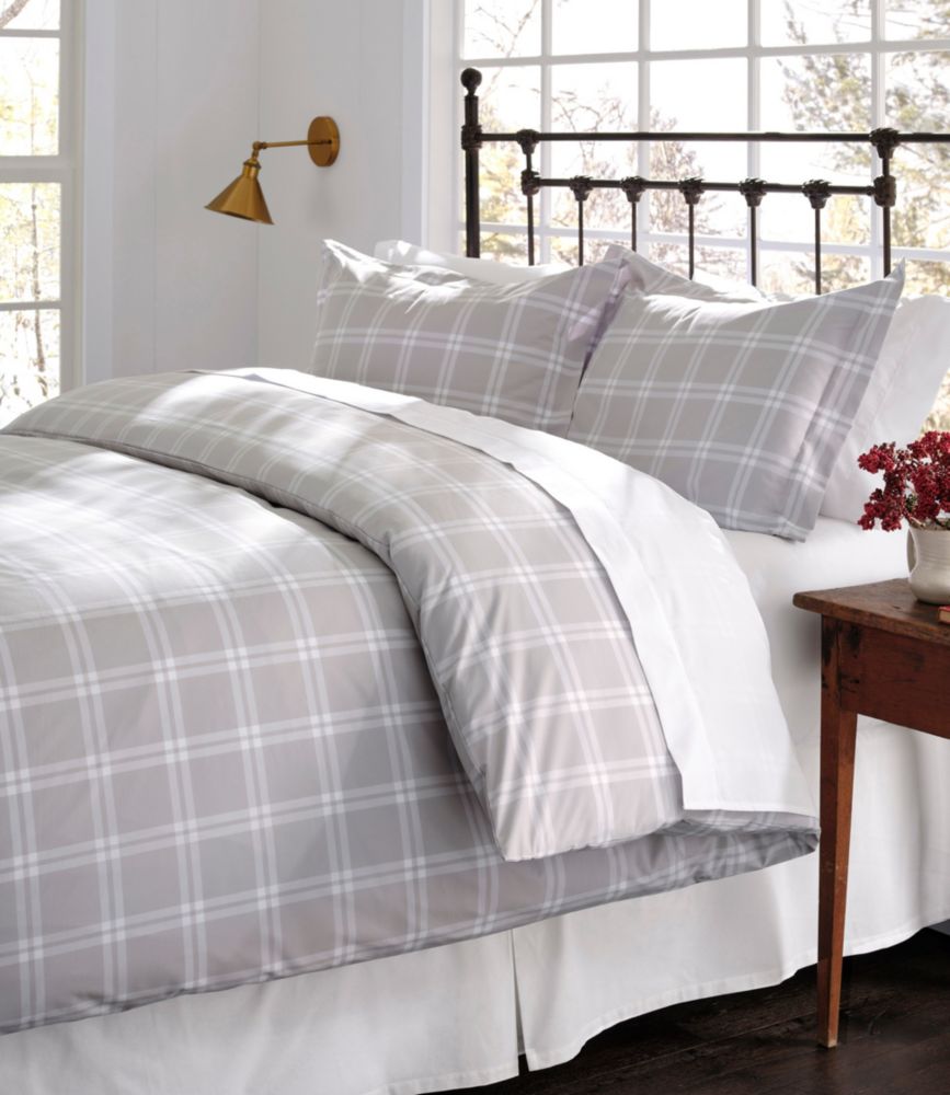 280-Thread-Count Pima Cotton Percale Comforter Cover Collection, Windowpane