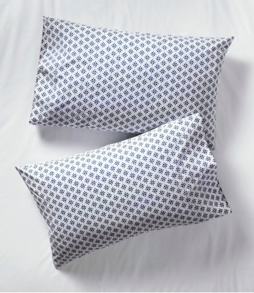Sunwashed Percale Sheet Collection, Block Floral Print, Vintage Indigo, small image number 3