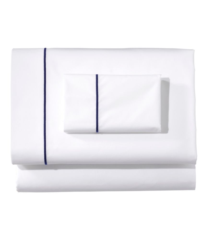 Premium Egyptian Percale Sheet Collection, Satin Stitch