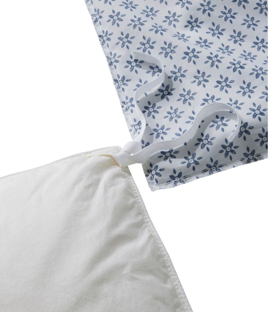 Sunwashed Percale Comforter Cover, Block Floral Print, Vintage Indigo, small image number 2