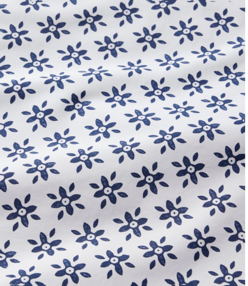 Sunwashed Percale Comforter Cover, Block Floral Print, Vintage Indigo, small image number 4