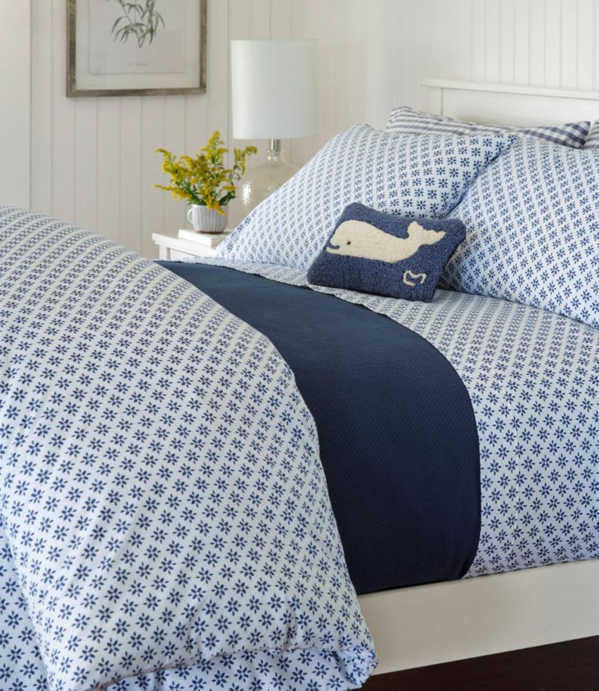 Sunwashed Percale Comforter Cover, Block Floral Print