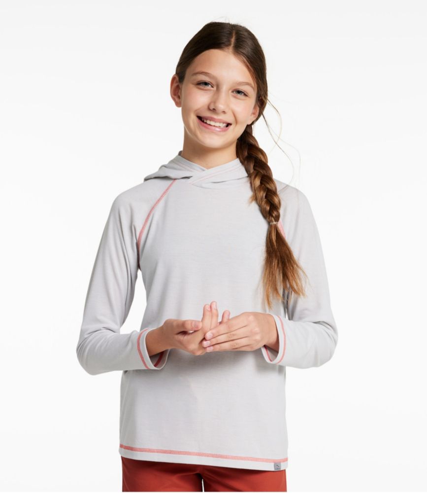 Kids' Everyday SunSmart® Hooded Tee, Long-Sleeve, Pewter, small image number 2