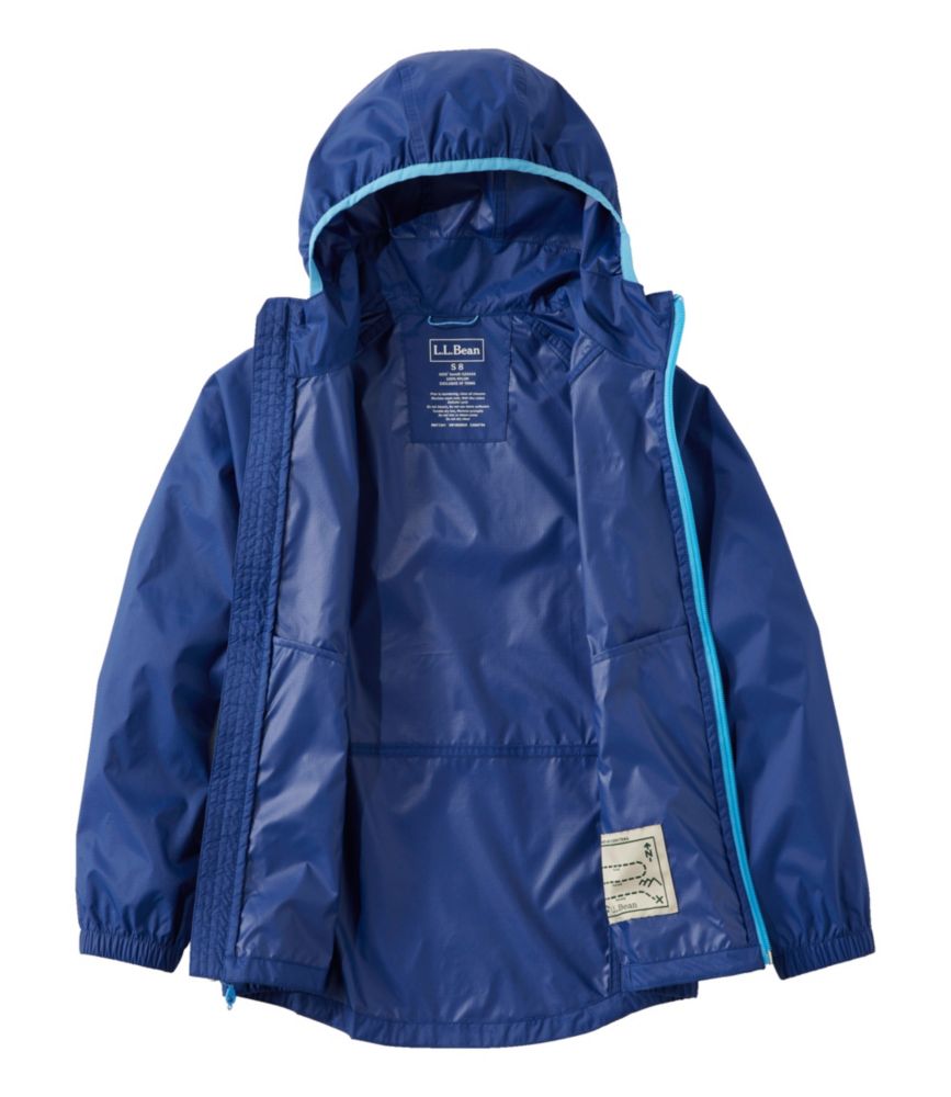 Kids' Wind and Rain Jacket, Reflective Zipper, Emerald Spruce, small image number 3