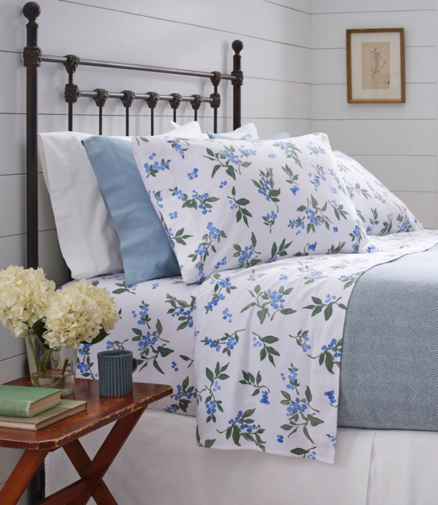 Jess Franks Blueberry Flannel Sheet Collection, White, small image number 2