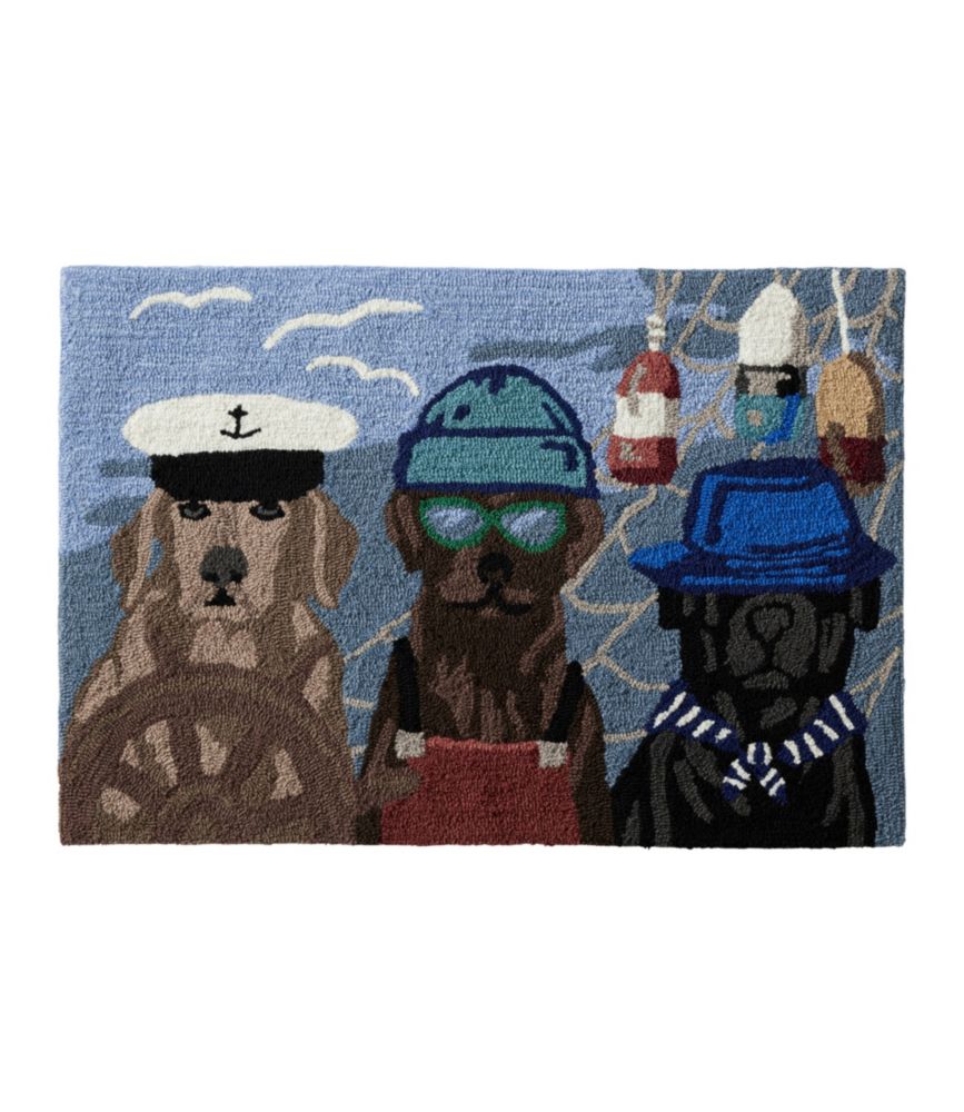 Indoor/Outdoor Vacationland Rug, Seaside Dogs, Multi, small image number 1