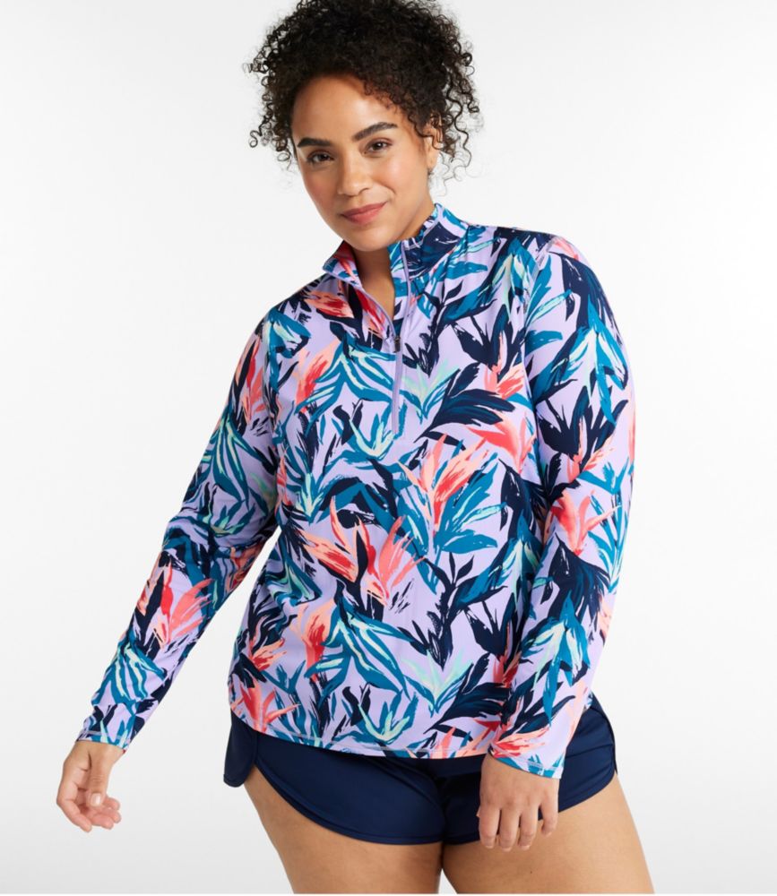 Women's SunSmart® UPF 50+ Sun Shirt, Quarter-Zip Print