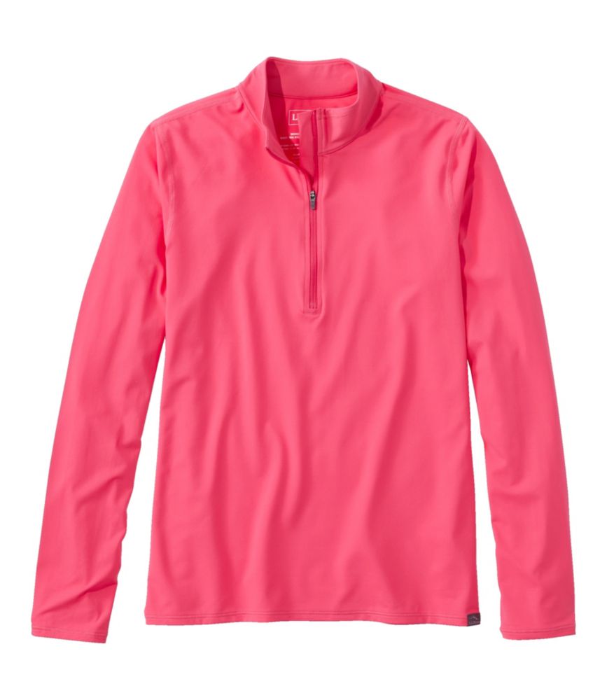 Women's SunSmart® UPF 50+ Sun Shirt, Quarter-Zip, Ruby Coral, small image number 1