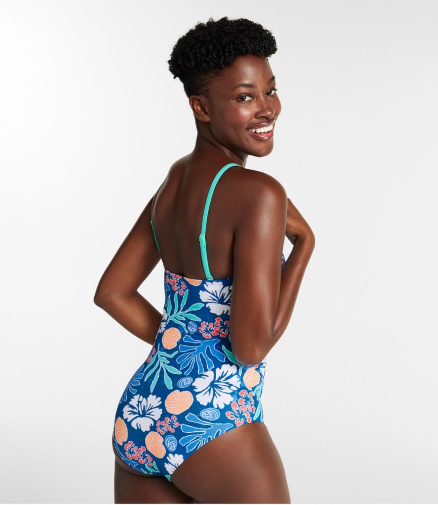 Women's Coastal Essentials Swimwear, Bandeau Tanksuit Print, Gold Sun Ditzy Floral, small image number 3