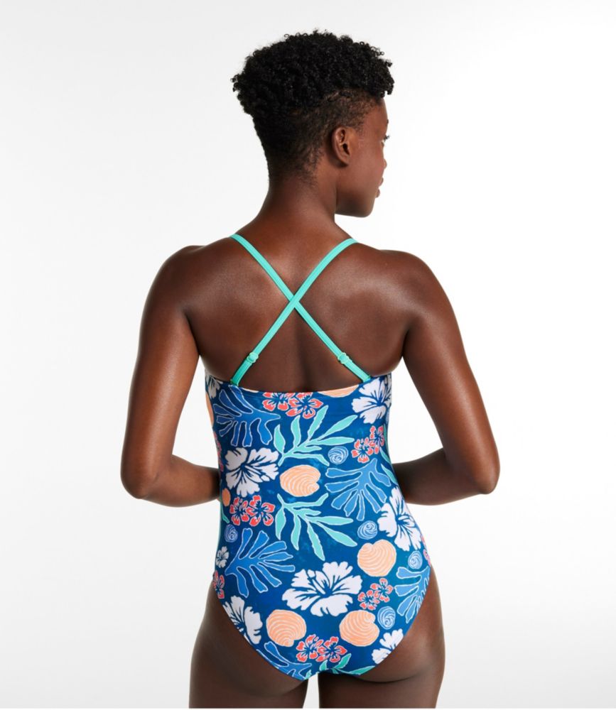 Women's Coastal Essentials Swimwear, Bandeau Tanksuit Print, Gold Sun Ditzy Floral, small image number 5