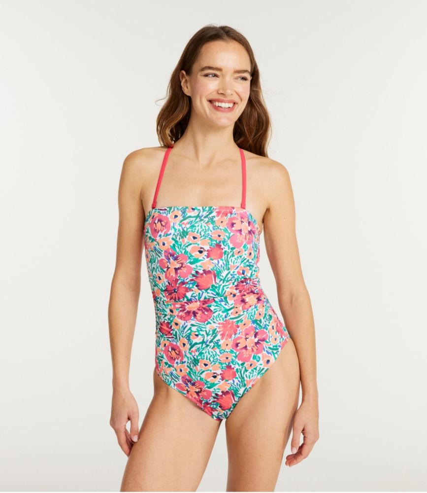 Women's Coastal Essentials Swimwear, Bandeau Tanksuit Print
