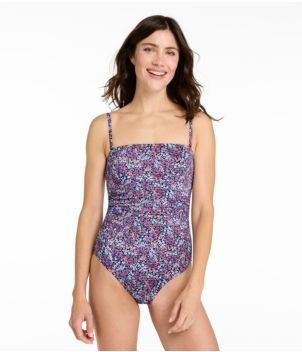 Women's Coastal Essentials Swimwear, Bandeau Tanksuit Print