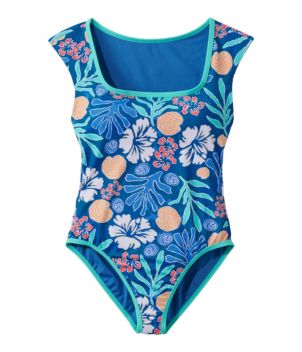 Women's Coastal Essentials Swimwear, Squareneck Tanksuit Print