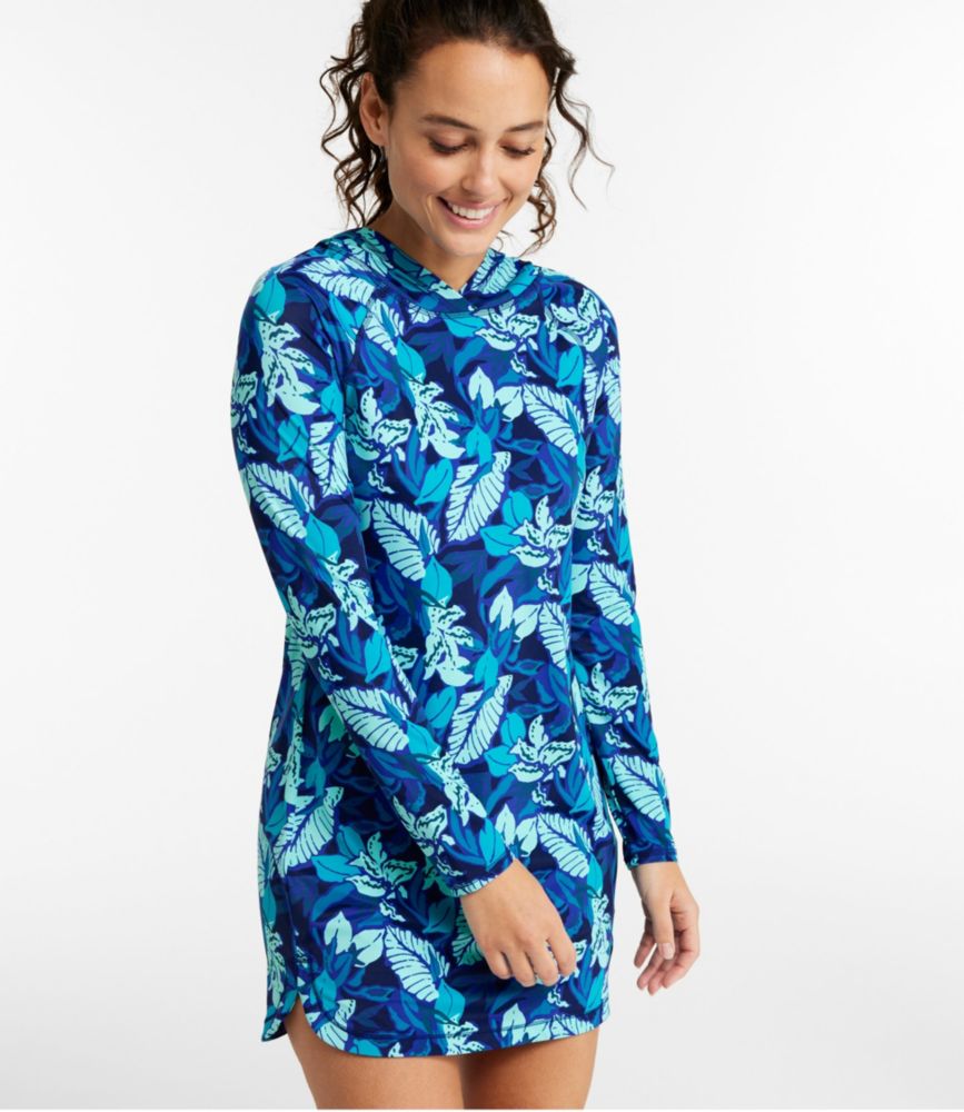 Women's SunSmart® UPF 50+ Sun Shirt, Hooded Tunic Print