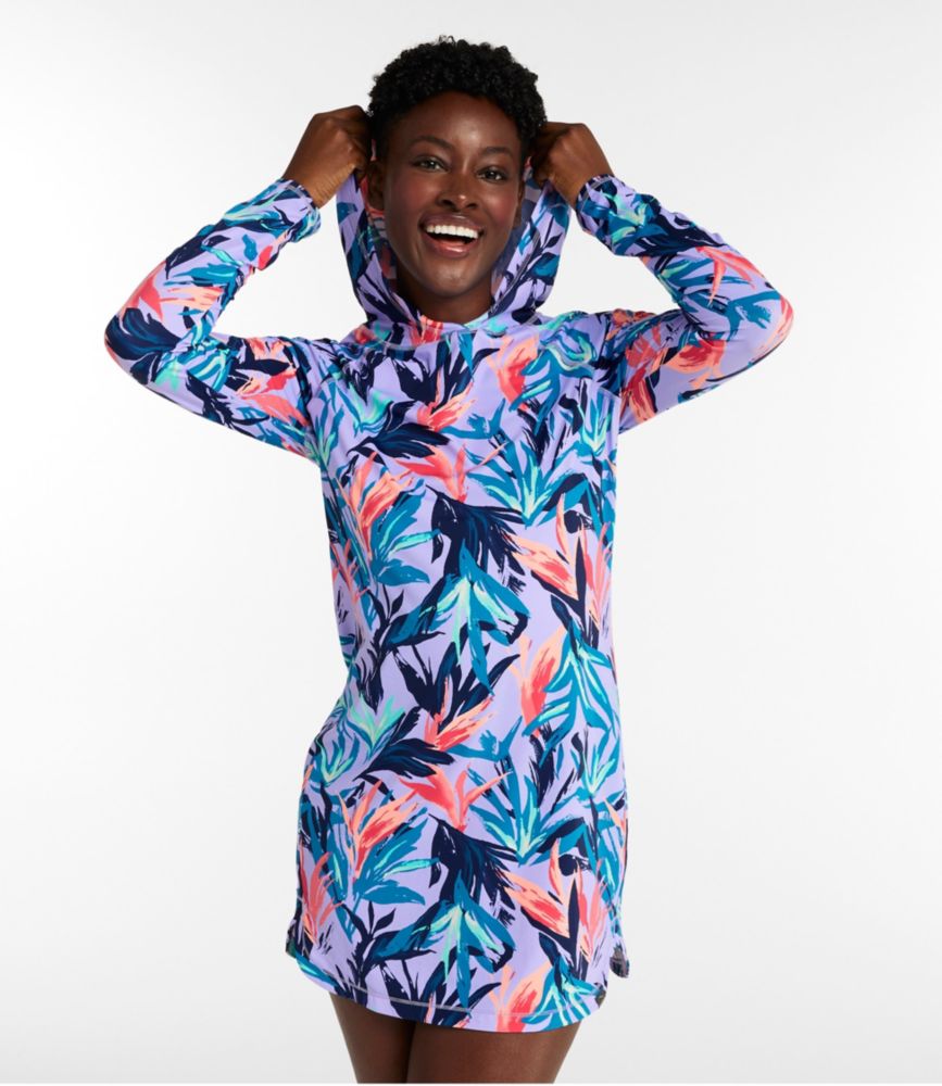 Women's SunSmart® UPF 50+ Sun Shirt, Hooded Tunic Print