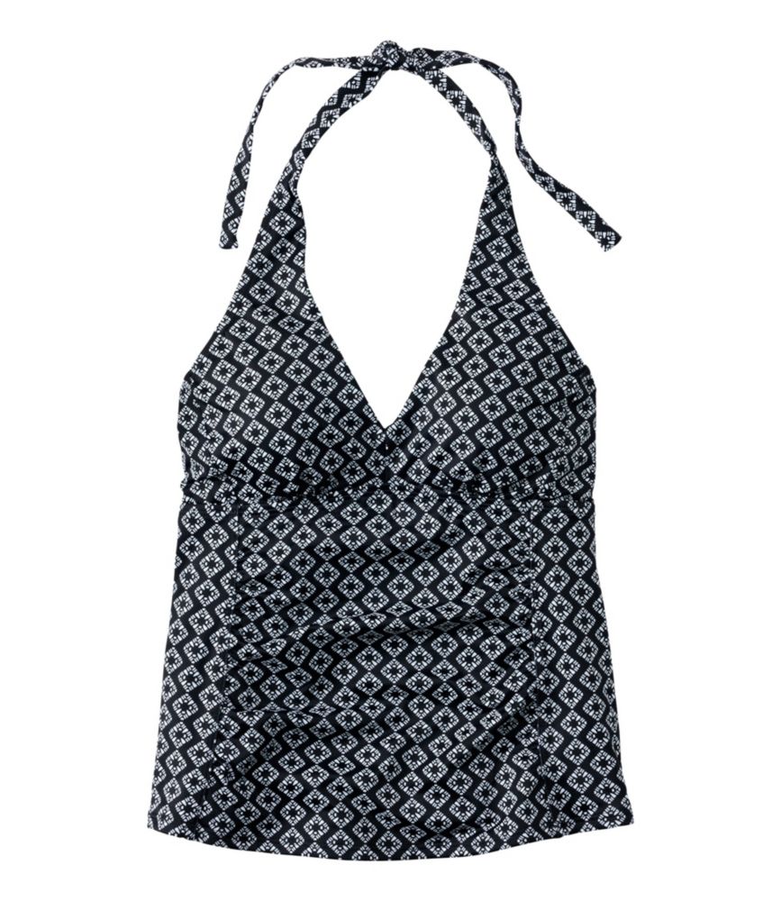 Women's BeanSport Swimwear, Halter Tankini Top Print, Black Diamond, small image number 1