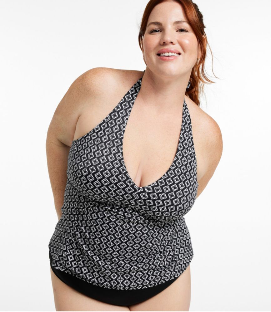Women's BeanSport Swimwear, Halter Tankini Top Print