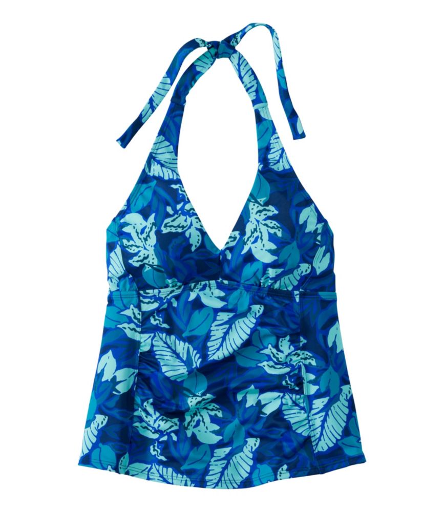 Women's BeanSport Swimwear, Halter Tankini Top Print, Darkest Navy Tropical Floral, small image number 1