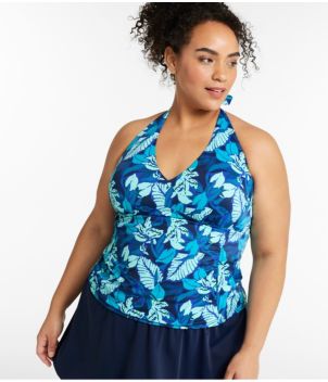Women's BeanSport Swimwear, Halter Tankini Top Print