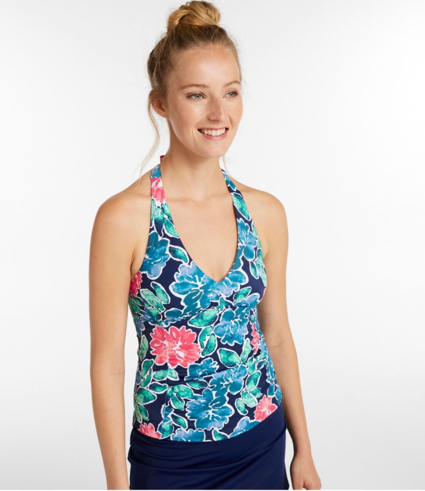 Women's BeanSport Swimwear, Halter Tankini Top Print