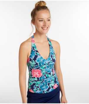 Women's BeanSport Swimwear, Halter Tankini Top Print, New